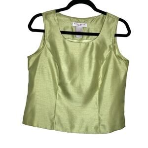Prophecy by Sag Harbor Y2K Lime Green shiny cropped tank size 8 Petite